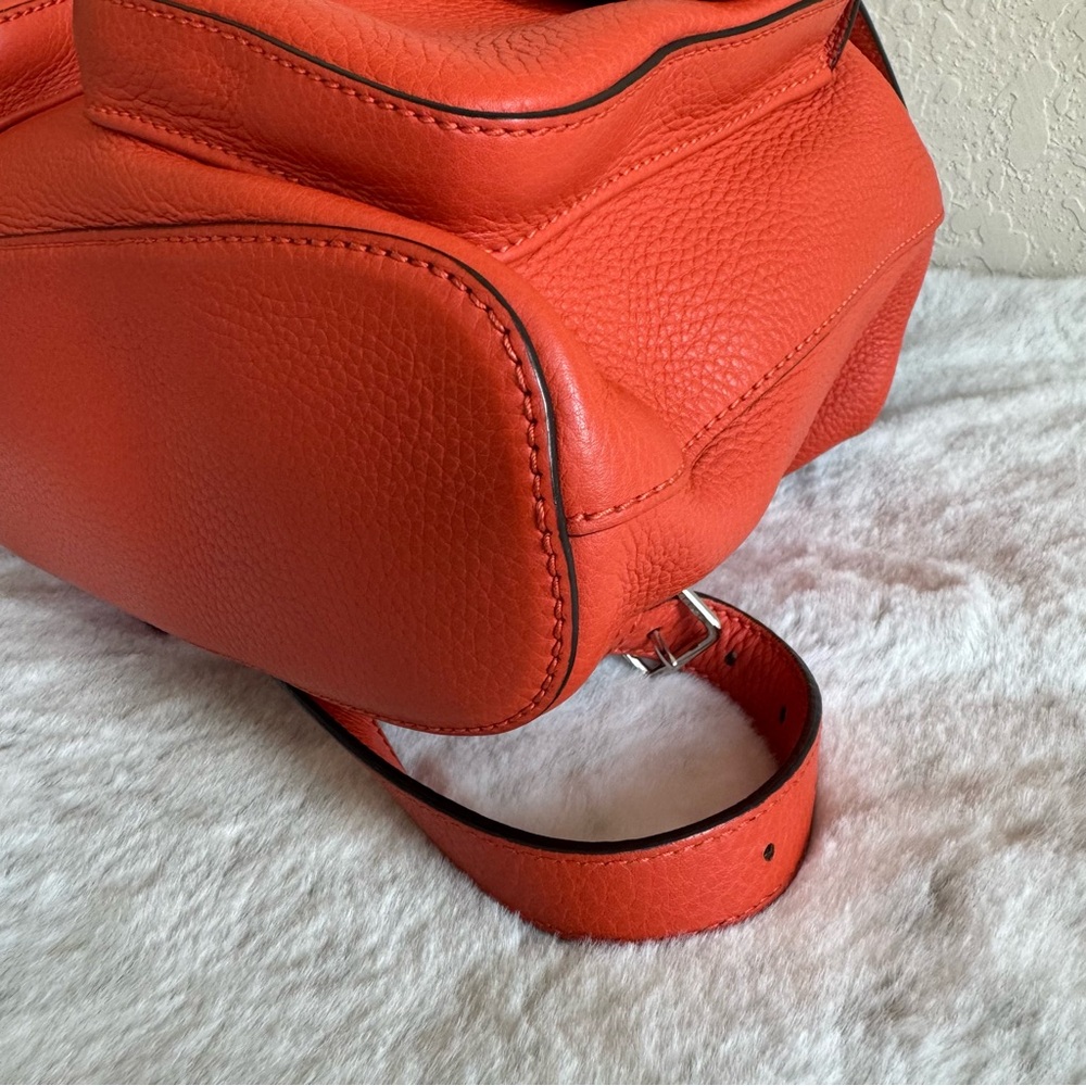 Gucci Vibrant Orange Leather Bamboo Backpack. P0221 - Picture 9 of 17